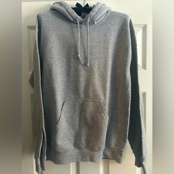 Gildan Mens Heavy Blend Hooded Sweatshirt, Heather gray, size Small - Picture 2 of 4